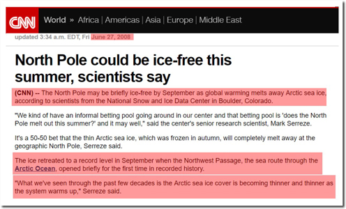 noordpool-ijs zou in 2008 smelten in de zomer