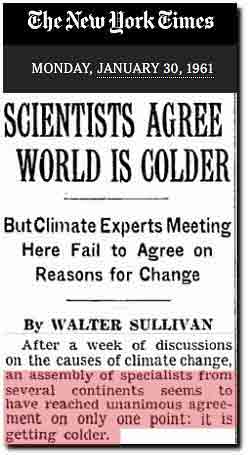 scientists agree in 1961: world is colder